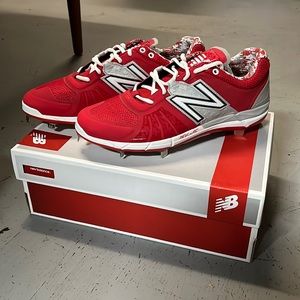 New Balance LTR3000TR2 RevLite RC baseball metal cleats red white Size 12